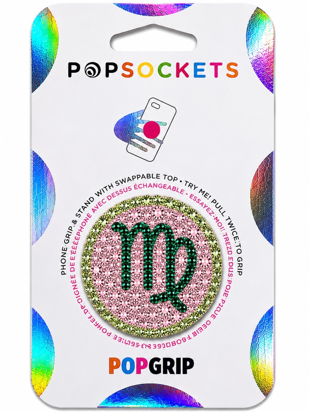 Luxe Crystal Virgo ♍️ Theme Diamonds PopSocket Phone Holder Grip New